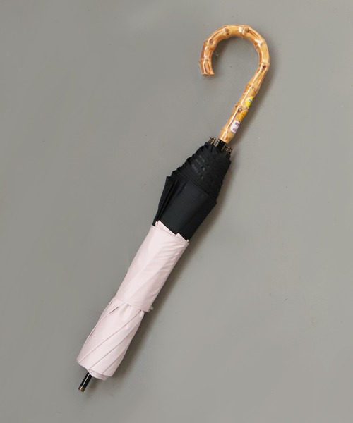 salle de bal（サルデバル）の「晴雨兼用 ショートワイド折りたたみ傘  バンブーハンドル　竹手　27370　SGT（折りたたみ傘・レディース・ブラック/ベージュ/ネイビー/ピンク/オフホワイト・FREE）」の13枚目の写真