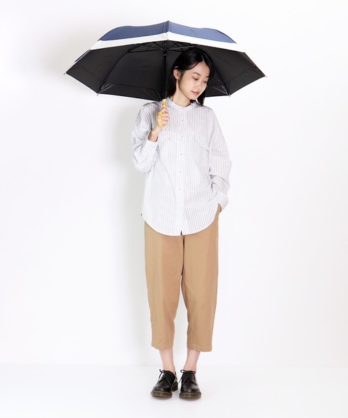 salle de bal（サルデバル）の「晴雨兼用 ショートワイド折りたたみ傘  バンブーハンドル　竹手　27370　SGT（折りたたみ傘・レディース・ブラック/ベージュ/ネイビー/ピンク/オフホワイト・FREE）」の21枚目の写真