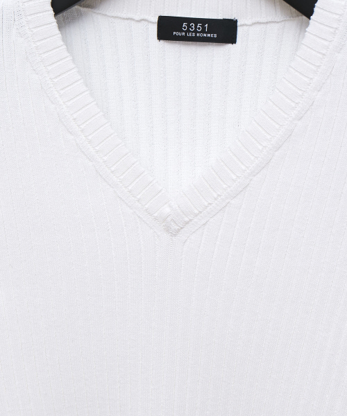 5351 POUR LES HOMMES（ゴーサンゴーイチプールオム）の「ホールガーメントVネックニット（ニット/セーター・メンズ・ブラック/ホワイト/ライトグレー/レッド系その他/イエロー系その他/ブルー・44/46/48）」の13枚目の写真