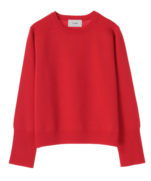 CLANE（クラネ）の「BASIC COMPACT KNIT TOPS（ニット/セーター・レディース・ブラック/グレー/ホワイト/レッド・1/2）」の4枚目の写真