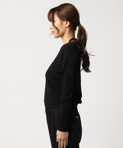 CLANE（クラネ）の「BASIC COMPACT KNIT TOPS（ニット/セーター・レディース・ブラック/グレー/ホワイト/レッド・1/2）」の6枚目の写真