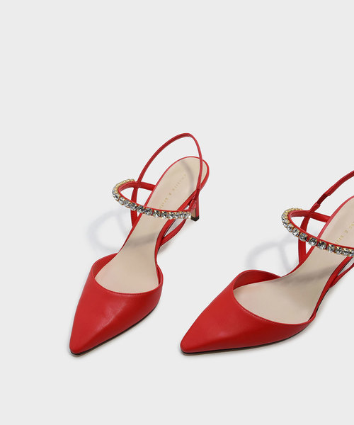 CHARLES & KEITH（チャールズ & キース）の「エンベリッシュストラップヒール / EMBELLISHED STRAP HEELS（パンプス・レディース・アイボリー/ブラック/レッド・22.5cm/23.5cm/23cm/24.5cm/25cm/25.5cm）」の12枚目の写真