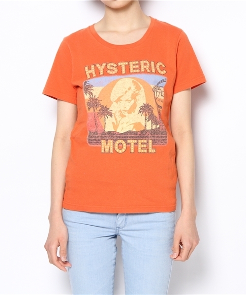 HYSTERIC GLAMOUR（ヒステリックグラマー）の「MOTEL pt T-SH（Tシャツ/カットソー・レディース・ホワイト/オレンジ/チャコールグレー・FREE）」の3枚目の写真