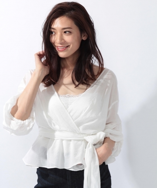 laboratory work（ラボラトリーワーク）の「カップ付き◆レースベアトップ（キャミソール・レディース・ホワイト/ブラック・MEDIUM）」の3枚目の写真