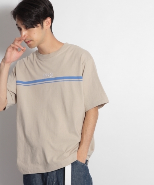 niko and...（ニコアンド）の「ワンポイント刺繍Tシャツ（Tシャツ/カットソー・メンズ・ブラック/ベージュ/オフホワイト・MEDIUM/LARGE）」の3枚目の写真