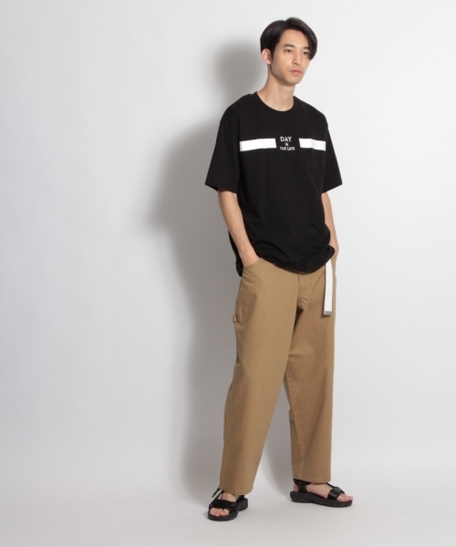 niko and...（ニコアンド）の「ワンポイント刺繍Tシャツ（Tシャツ/カットソー・メンズ・ブラック/ベージュ/オフホワイト・MEDIUM/LARGE）」の8枚目の写真