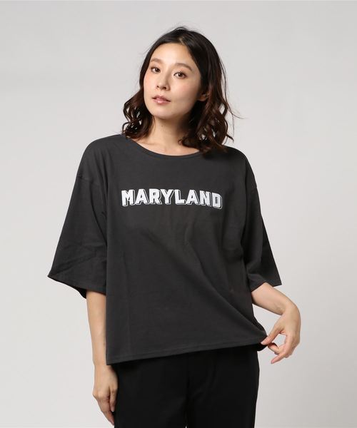 LOWRYS FARM(ローリーズファーム)の「バックプリントTシャツ 804239(Tシャツ/カットソー・レディース・オフホワイト/エンジ/チャコールグレー・MEDIUM/LARGE)」の9枚目の写真