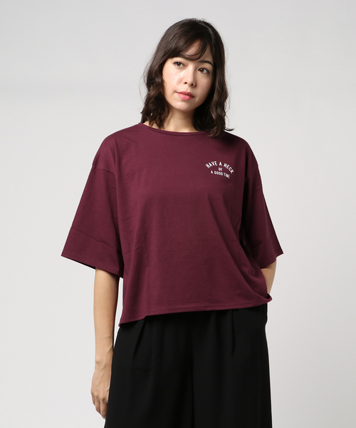 LOWRYS FARM(ローリーズファーム)の「バックプリントTシャツ 804239(Tシャツ/カットソー・レディース・オフホワイト/エンジ/チャコールグレー・MEDIUM/LARGE)」の10枚目の写真