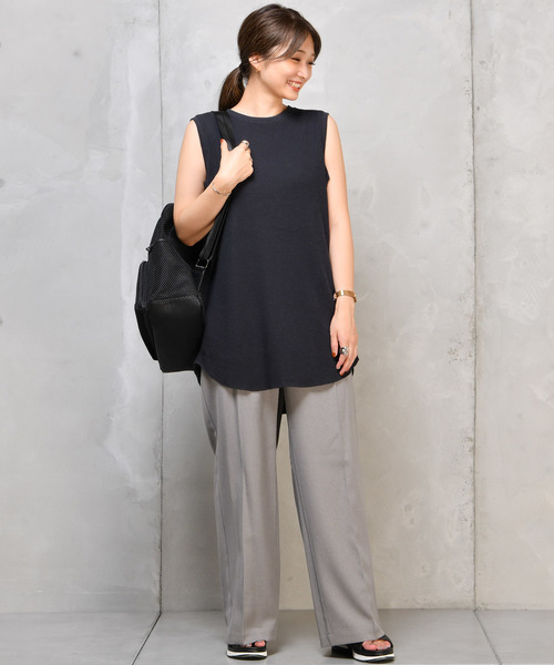 DouDou（ドゥドゥ）の「ワッフルタンク（Tシャツ/カットソー・レディース・オフホワイト/ベージュ/ブラック・FREE）」の18枚目の写真