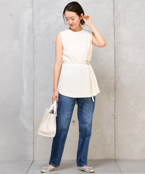 DouDou（ドゥドゥ）の「ワッフルタンク（Tシャツ/カットソー・レディース・オフホワイト/ベージュ/ブラック・FREE）」の16枚目の写真