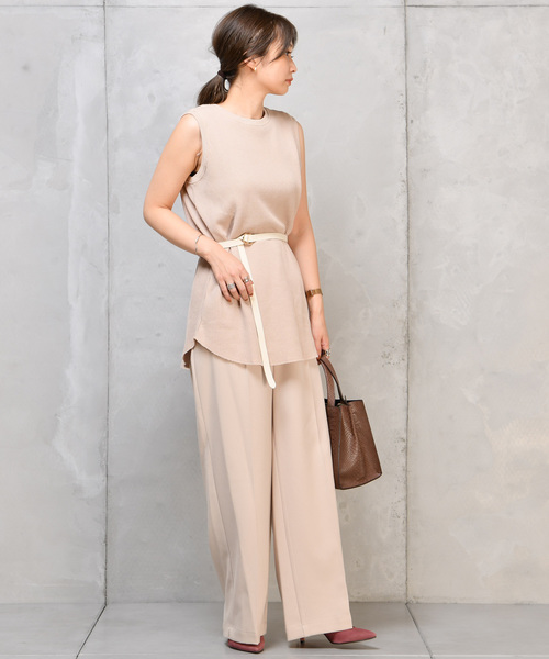 DouDou（ドゥドゥ）の「ワッフルタンク（Tシャツ/カットソー・レディース・オフホワイト/ベージュ/ブラック・FREE）」の13枚目の写真