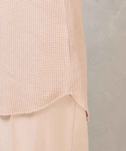 DouDou（ドゥドゥ）の「ワッフルタンク（Tシャツ/カットソー・レディース・オフホワイト/ベージュ/ブラック・FREE）」の6枚目の写真