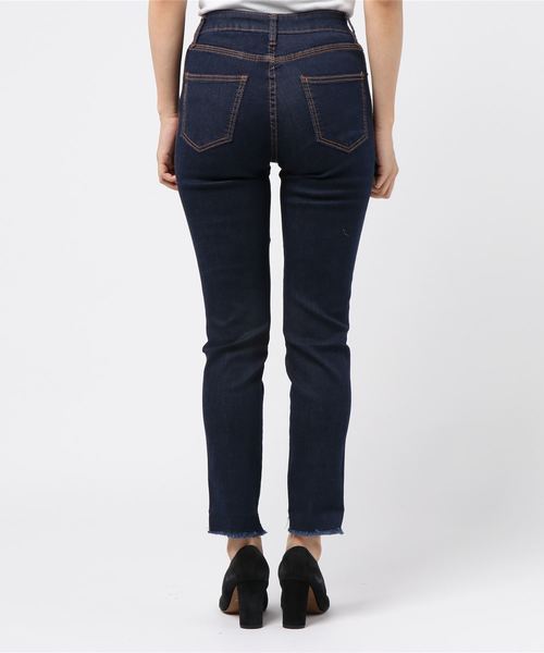natural couture(ナチュラルクチュール)の「裾クラッシュストレッチスキニー(デニムパンツ・レディース・ブラック/インディゴブルー・S/M)」の3枚目の写真
