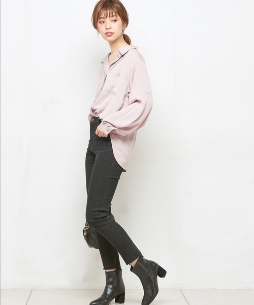 natural couture(ナチュラルクチュール)の「裾クラッシュストレッチスキニー(デニムパンツ・レディース・ブラック/インディゴブルー・S/M)」の16枚目の写真