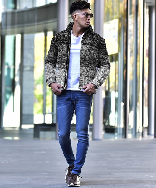 JOKER（ジョーカー）の「ニット中綿ジャケット（ダウンジャケット/コート・メンズ・オフホワイト/ブラック系その他/グレー系その他/ベージュ系その他/レッド系その他/ブラック系その他2/ネイビー・S/M/L/XL）」の12枚目の写真