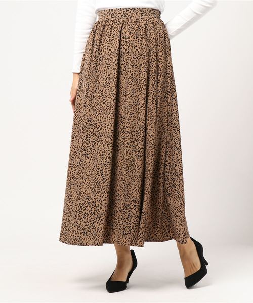 N.（N. Natural Beauty Basic）（エヌエヌナチュラルビューティーベーシック）の「≪◆レオパードマキシスカート≫（スカート・レディース・ベージュ系その他/ボルドー・MEDIUM）」の13枚目の写真