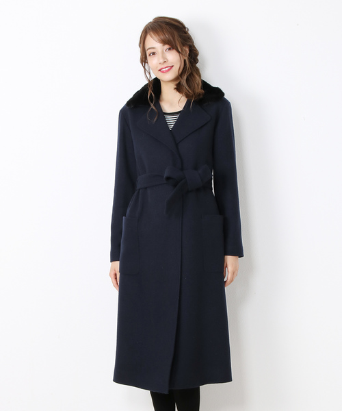 【感謝価格】 ERA]カシミヤロングコートミンクファー付き（その他アウター ジャケット・アウター
