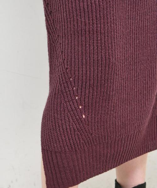 natural couture（ナチュラルクチュール）の「畦編み後ろファスナーニットワンピース（ワンピース・レディース・ブラック/グリーン/アイボリー/ダークパープル・FREE）」の17枚目の写真