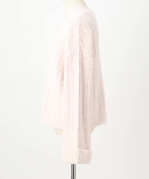 one after another NICE CLAUP(ワンアフターアナザーナイスクラップ)の「フェザーVネックリブカーディガン(カーディガン/ボレロ・レディース・オフホワイト/ライトグレー/モカ/サックスブルー/ライトピンク/ピンク系その他・FREE)」の9枚目の写真