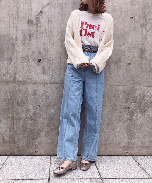 one after another NICE CLAUP(ワンアフターアナザーナイスクラップ)の「フェザーVネックリブカーディガン(カーディガン/ボレロ・レディース・オフホワイト/ライトグレー/モカ/サックスブルー/ライトピンク/ピンク系その他・FREE)」の16枚目の写真