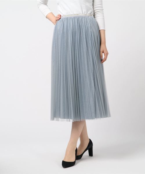 SpRay（スプレイ）の「チュールラメプリーツスカート（スカート・レディース・ブラック/ベージュ/グレー/ピンク/ブラック系その他・FREE）」の9枚目の写真