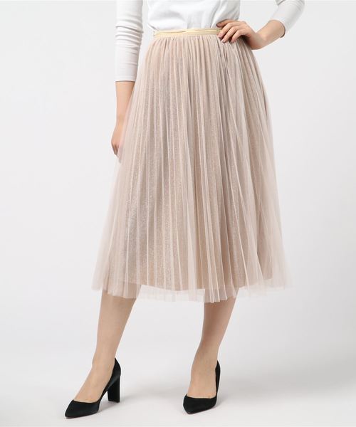 SpRay（スプレイ）の「チュールラメプリーツスカート（スカート・レディース・ブラック/ベージュ/グレー/ピンク/ブラック系その他・FREE）」の10枚目の写真