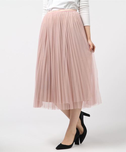 SpRay（スプレイ）の「チュールラメプリーツスカート（スカート・レディース・ブラック/ベージュ/グレー/ピンク/ブラック系その他・FREE）」の11枚目の写真