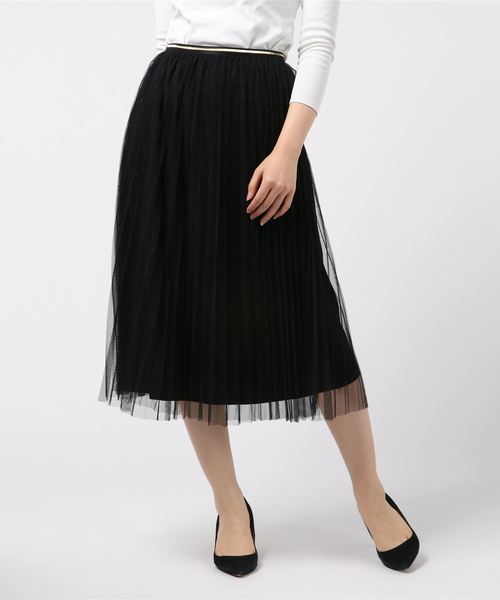 SpRay（スプレイ）の「チュールラメプリーツスカート（スカート・レディース・ブラック/ベージュ/グレー/ピンク/ブラック系その他・FREE）」の15枚目の写真