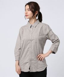【Ir】綿麻ストレッチ7分袖シャツ
