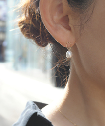 「anq.」K10 マーキスパールピアス 淡水パール