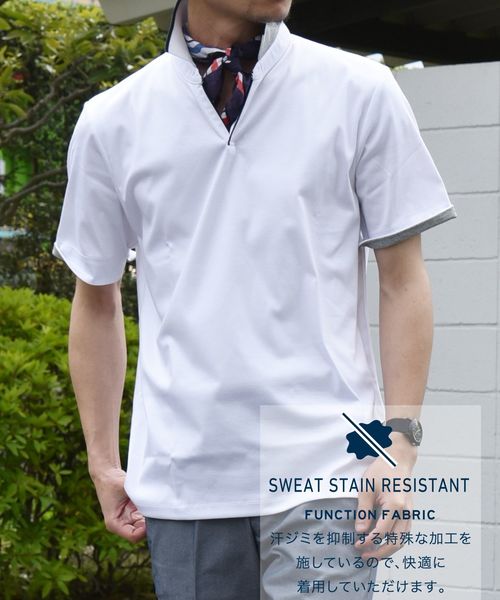 SHIPS（シップス）の「SC: 汗ジミ軽減加工 リブ スキッパー ショートスリーブ ポロシャツ 19SS（ポロシャツ・メンズ・ホワイト/ライトグレー/ブルー/チャコールグレー/ネイビー/ダークネイビー・SMALL/MEDIUM/X-LARGE/LARGE）」の3枚目の写真