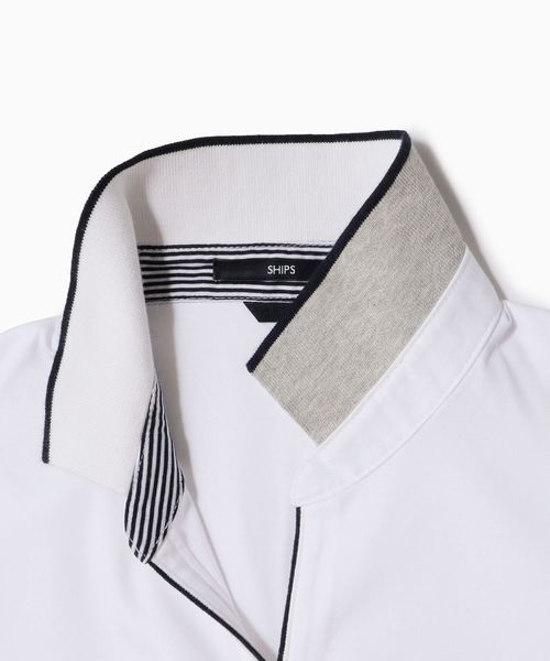 SHIPS（シップス）の「SC: 汗ジミ軽減加工 リブ スキッパー ショートスリーブ ポロシャツ 19SS（ポロシャツ・メンズ・ホワイト/ライトグレー/ブルー/チャコールグレー/ネイビー/ダークネイビー・SMALL/MEDIUM/X-LARGE/LARGE）」の22枚目の写真