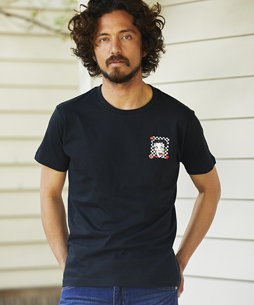 CAMBIO(カンビオ)の「mt5834-Betty Boop Tシャツ(チェッカーフラッグ)(Tシャツ/カットソー・メンズ・ホワイト/ブラック・L/S/XL/M)」の13枚目の写真