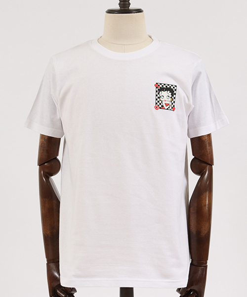 CAMBIO(カンビオ)の「mt5834-Betty Boop Tシャツ(チェッカーフラッグ)(Tシャツ/カットソー・メンズ・ホワイト/ブラック・L/S/XL/M)」の6枚目の写真