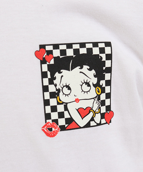 CAMBIO(カンビオ)の「mt5834-Betty Boop Tシャツ(チェッカーフラッグ)(Tシャツ/カットソー・メンズ・ホワイト/ブラック・L/S/XL/M)」の12枚目の写真