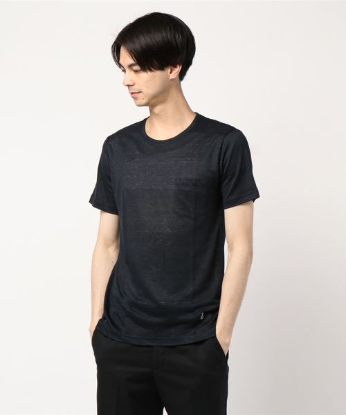 GUY ROVER（ギローバー）の「GUY ROVER / ギローバー リネンジャージーポケットTシャツ（Tシャツ/カットソー・メンズ・ブラック/ネイビー/ブラウン・SMALL/X-SMALL/MEDIUM/LARGE）」の6枚目の写真