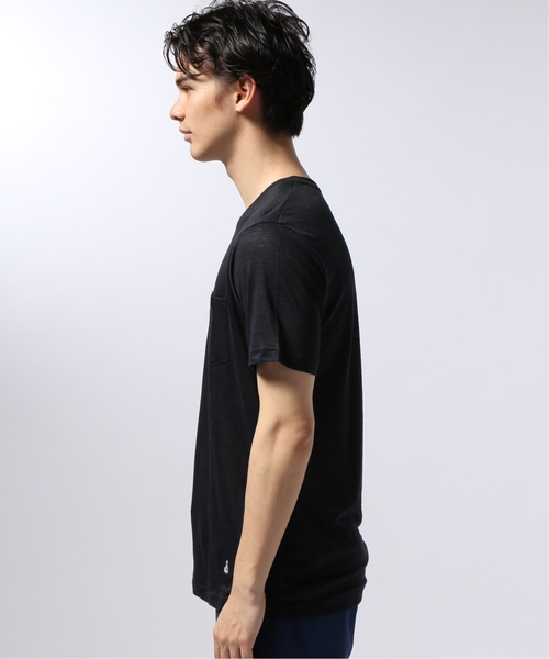 GUY ROVER（ギローバー）の「GUY ROVER / ギローバー リネンジャージーポケットTシャツ（Tシャツ/カットソー・メンズ・ブラック/ネイビー/ブラウン・SMALL/X-SMALL/MEDIUM/LARGE）」の18枚目の写真
