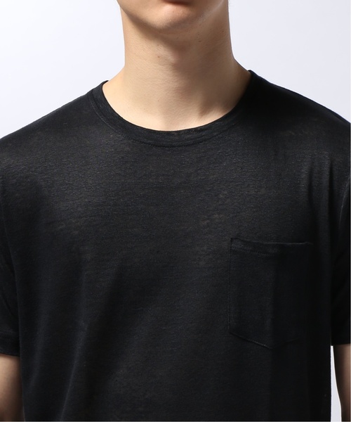 GUY ROVER（ギローバー）の「GUY ROVER / ギローバー リネンジャージーポケットTシャツ（Tシャツ/カットソー・メンズ・ブラック/ネイビー/ブラウン・SMALL/X-SMALL/MEDIUM/LARGE）」の12枚目の写真