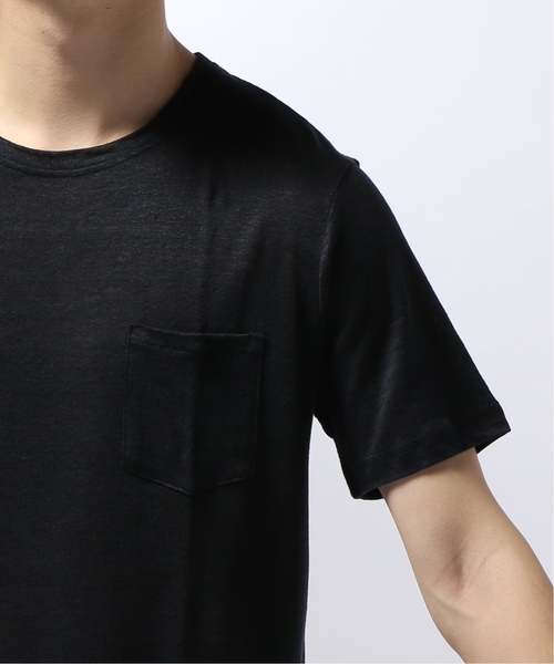 GUY ROVER（ギローバー）の「GUY ROVER / ギローバー リネンジャージーポケットTシャツ（Tシャツ/カットソー・メンズ・ブラック/ネイビー/ブラウン・SMALL/X-SMALL/MEDIUM/LARGE）」の10枚目の写真