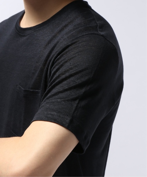 GUY ROVER（ギローバー）の「GUY ROVER / ギローバー リネンジャージーポケットTシャツ（Tシャツ/カットソー・メンズ・ブラック/ネイビー/ブラウン・SMALL/X-SMALL/MEDIUM/LARGE）」の7枚目の写真