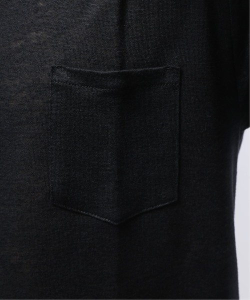GUY ROVER（ギローバー）の「GUY ROVER / ギローバー リネンジャージーポケットTシャツ（Tシャツ/カットソー・メンズ・ブラック/ネイビー/ブラウン・SMALL/X-SMALL/MEDIUM/LARGE）」の5枚目の写真