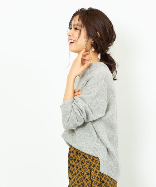 coen（コーエン）の「【ムック本掲載・手洗いできる】ラムウールVネックニット（ニット/セーター・レディース・オフホワイト/ピンク/ライトグレー・FREE）」の10枚目の写真