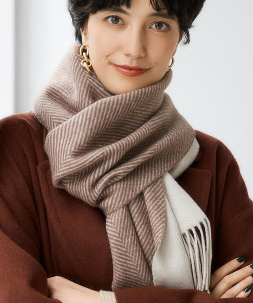 新品 green label relaxing カシミヤ リバーシブル マフラー green label relaxing（グリーンレーベルリラクシング）の「カシミヤ