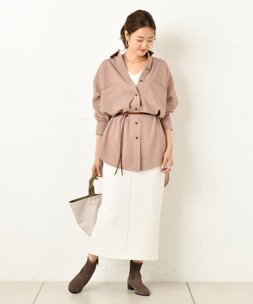 DouDou(ドゥドゥ)の「ダンボールスカート(スカート・レディース・ベージュ/オフホワイト/グリーン・36/38)」の13枚目の写真