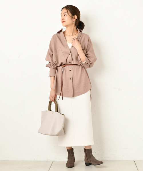 DouDou(ドゥドゥ)の「ダンボールスカート(スカート・レディース・ベージュ/オフホワイト/グリーン・36/38)」の19枚目の写真