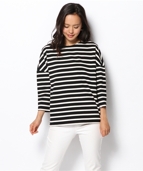 Tiara（ティアラ）の「ワイドボーダービッグリボンプルオーバー≪WEEKEND de Tiara≫（Tシャツ/カットソー・レディース・ブラック/ネイビー・9）」の10枚目の写真