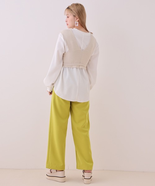 one after another NICE CLAUP（ワンアフターアナザーナイスクラップ）の「ニットビスチェセットトップス（Tシャツ/カットソー・レディース・アイボリー/ベージュ/グリーン・FREE）」の9枚目の写真