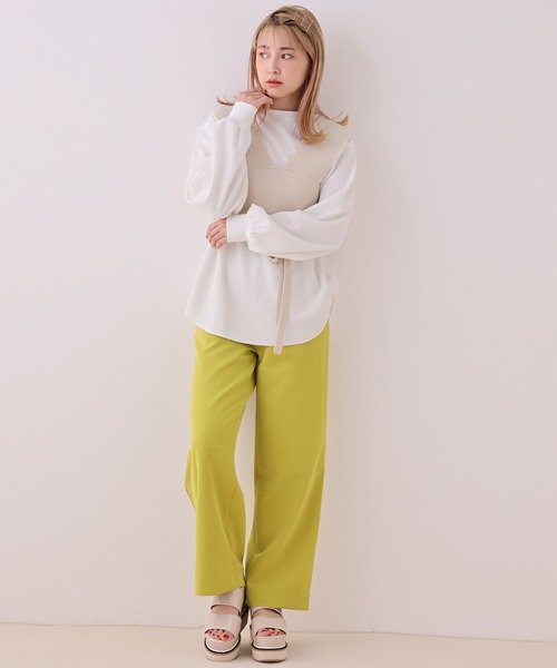 one after another NICE CLAUP（ワンアフターアナザーナイスクラップ）の「ニットビスチェセットトップス（Tシャツ/カットソー・レディース・アイボリー/ベージュ/グリーン・FREE）」の11枚目の写真