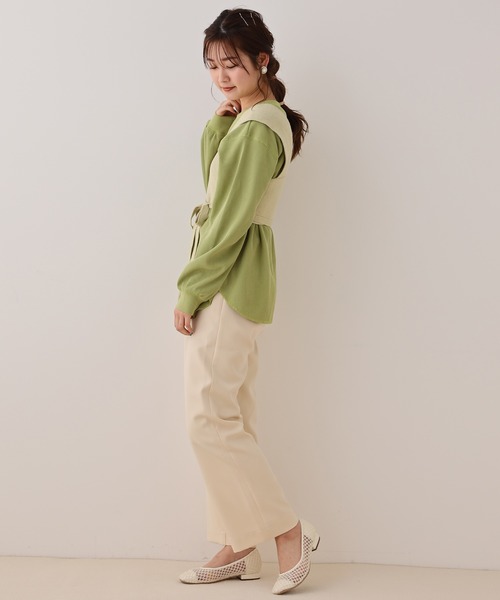 one after another NICE CLAUP（ワンアフターアナザーナイスクラップ）の「ニットビスチェセットトップス（Tシャツ/カットソー・レディース・アイボリー/ベージュ/グリーン・FREE）」の14枚目の写真