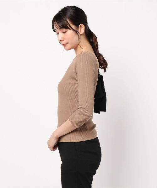 SPIRALGIRL（スパイラルガール）の「バックリボントップス（Tシャツ/カットソー・レディース・ベージュ/グリーン/ブラック・FREE）」の15枚目の写真